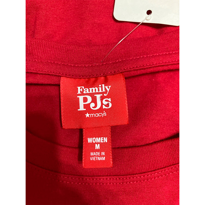 Family Pjs Sleep Top Round Neck Women Red M
