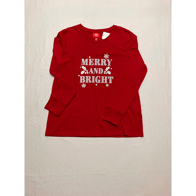 Family Pj Set 2 Piece Top & Pants Red Christmas M