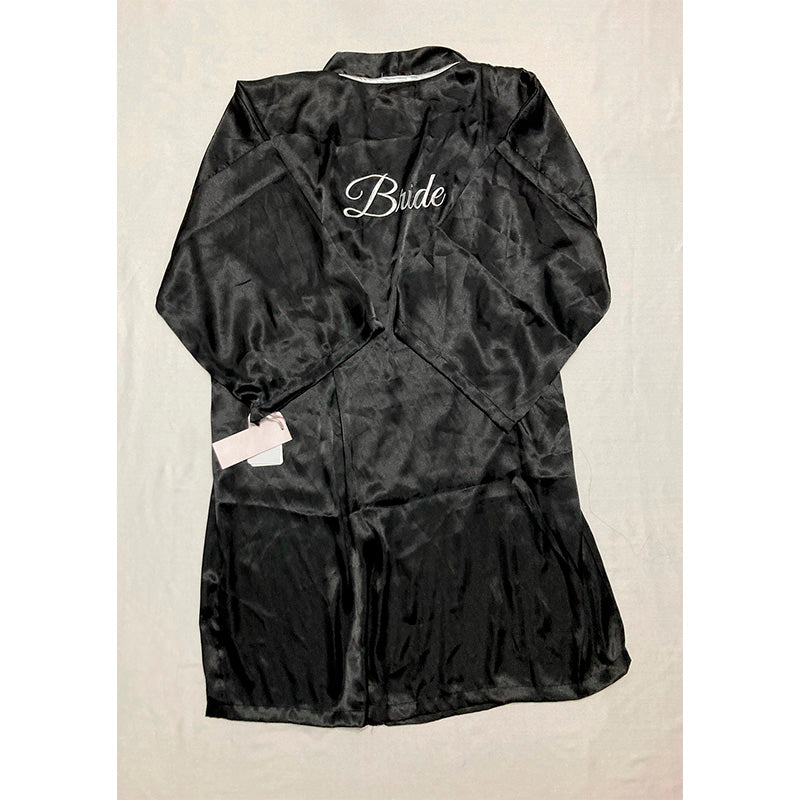 NWD Linea Donatella ´Bride´ Satin Wrap Robe Black XL