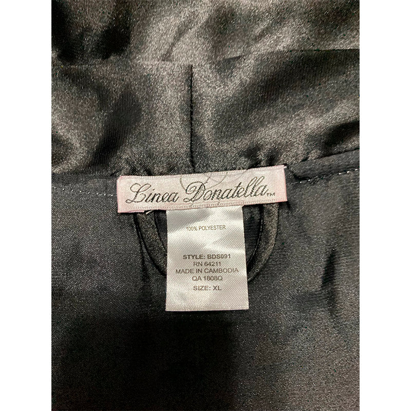 NWD Linea Donatella ´Bride´ Satin Wrap Robe Black XL