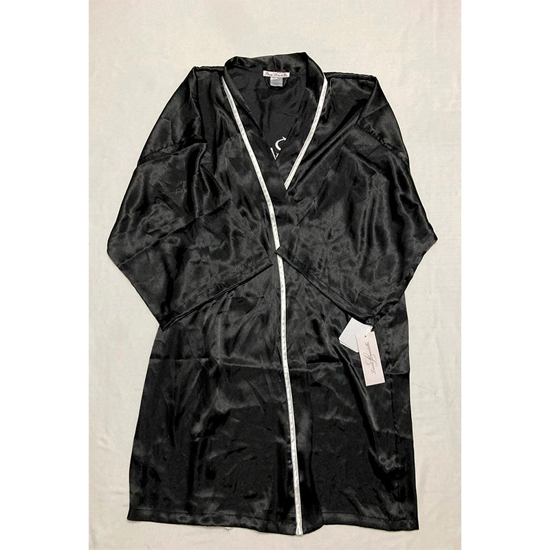 NWD Linea Donatella ´Bride´ Satin Wrap Robe Black XL