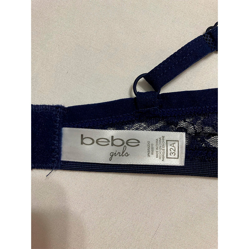 Bebe Bra Adjustable Straps Navy 32A