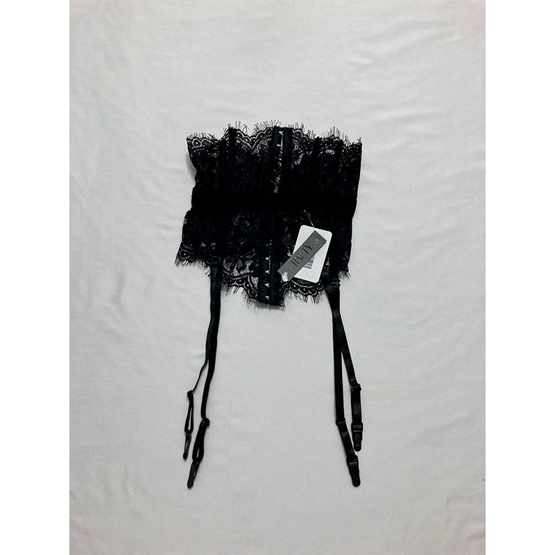 Hauty Eyelash Lace Garter Belt Black XS