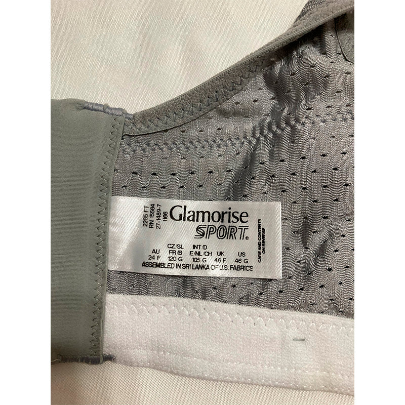 Glamorise Double-Layer Custom-Control Sport Bra White/Grey 46G