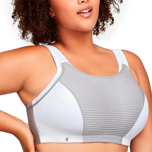 Glamorise Double-Layer Custom-Control Sport Bra White/Grey 46G