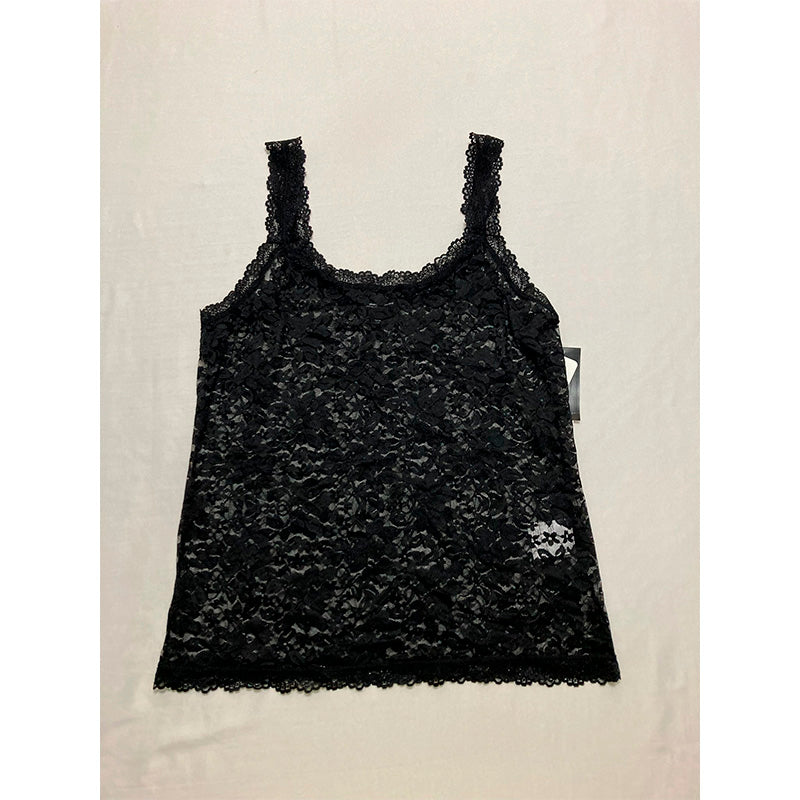 INC Sexy Lace Lingerie Tank Top BLack M