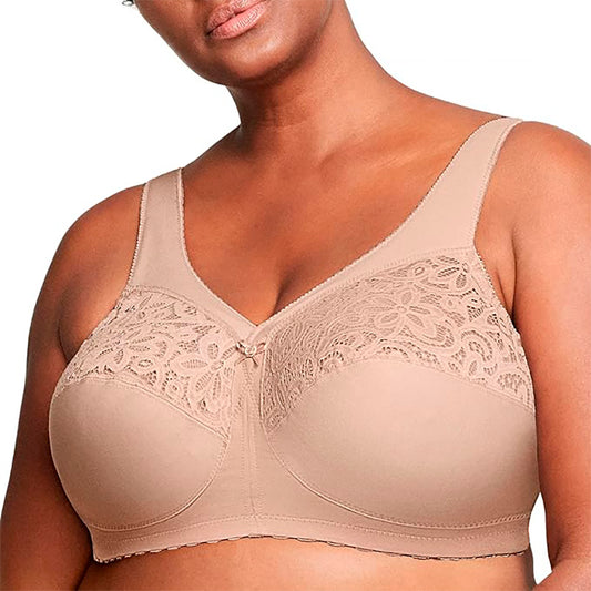 Glamorise MagicLift Cotton Support Bra Wirefree Cafe 40B