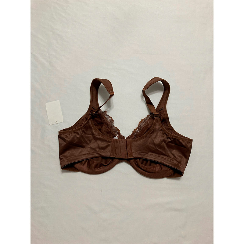 Glamorise Low Cut Wonderwire Lace Bra Underwire Mocha 38DD