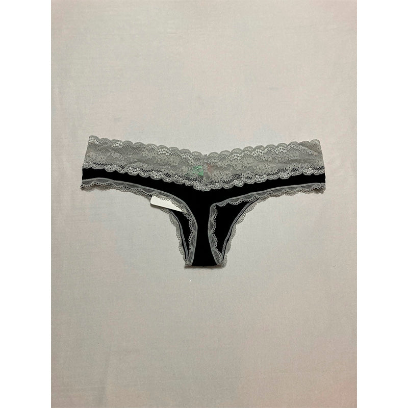 Honeydew Thong With Lace Black/Grey L
