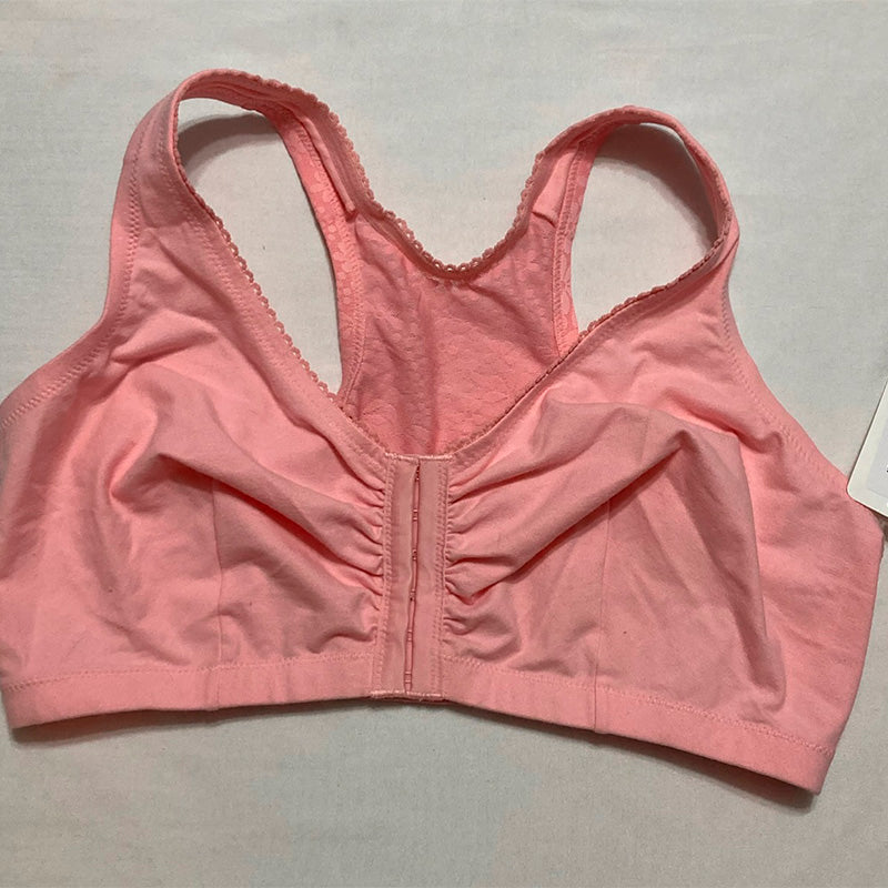Glamorise Front-Closure Cotton T-Back Wirefree Pink Blush 44 B/C/D