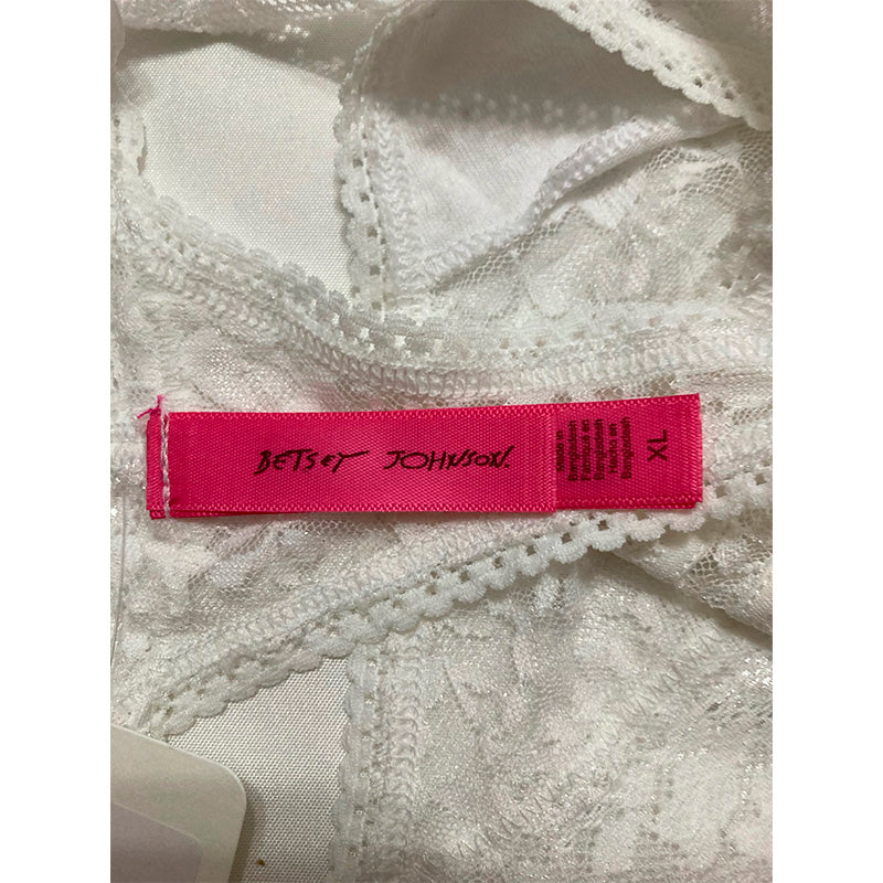 Betsey Johnson Lace Thong White XL