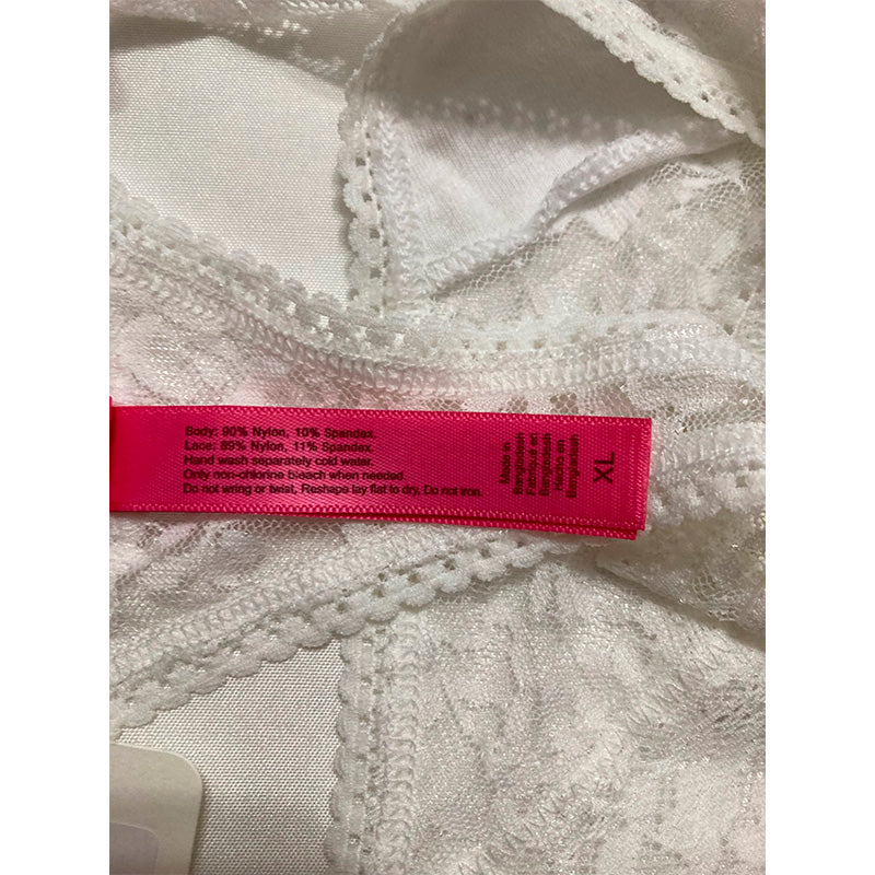 Betsey Johnson Lace Thong White XL