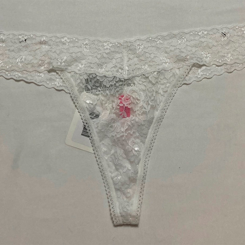 Betsey Johnson Lace Thong White XL