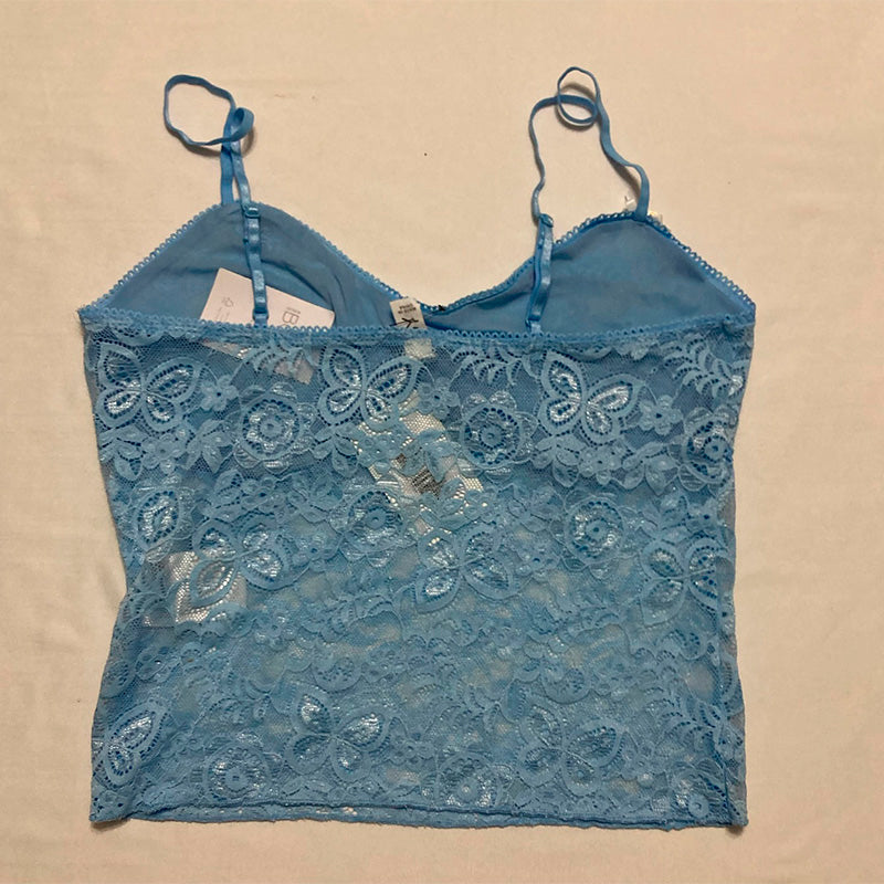 Cotton On Lace Top Adjustable Straps Blue S