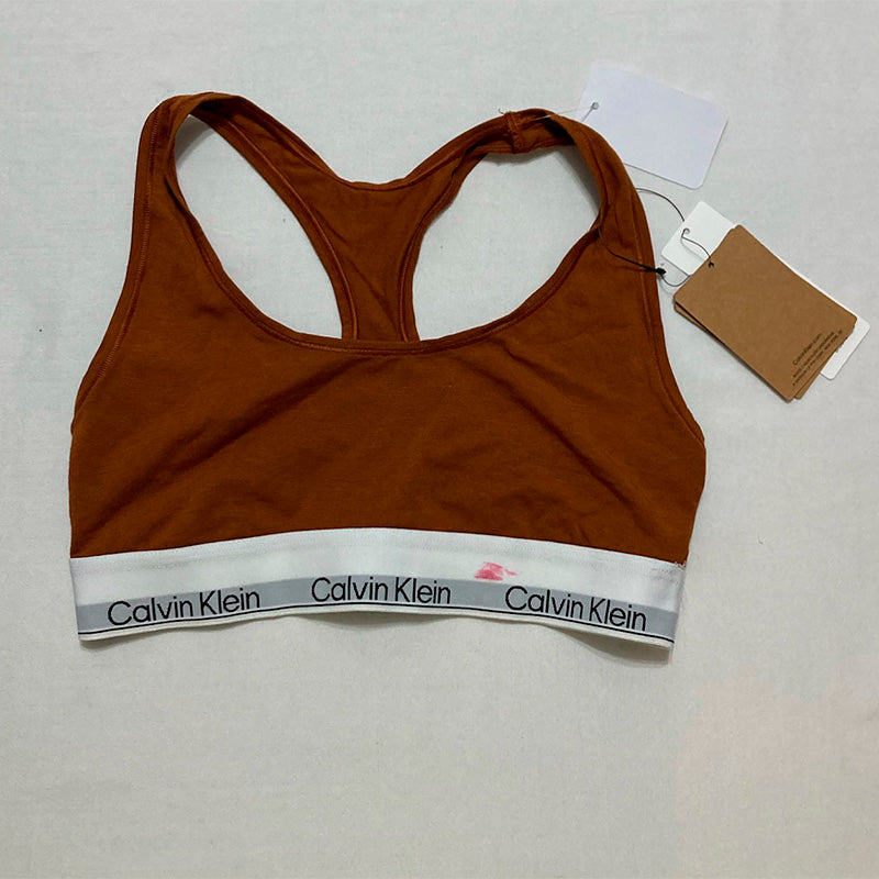 NWD Calvin Klein Cotton Naturals Unlined Wireless Bralette Bronze M