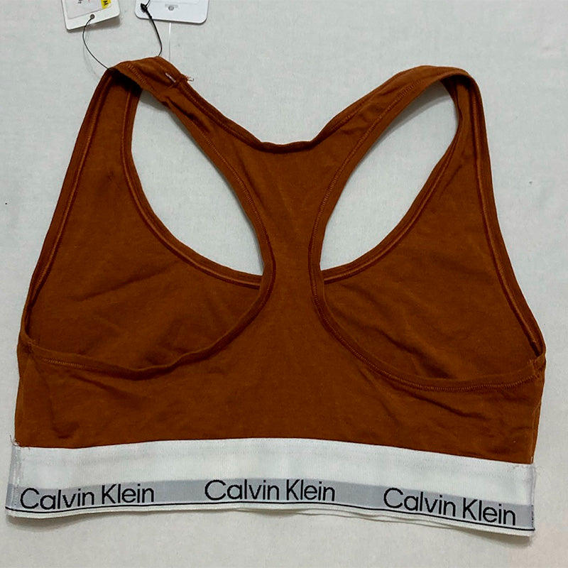 NWD Calvin Klein Cotton Naturals Unlined Wireless Bralette Bronze M
