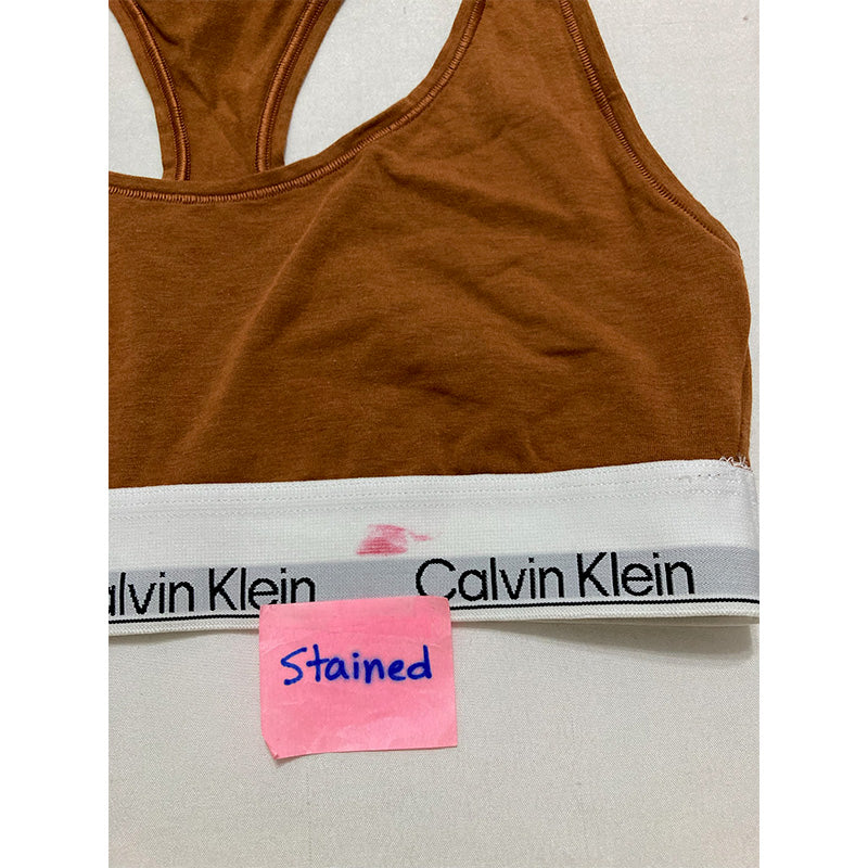 NWD Calvin Klein Cotton Naturals Unlined Wireless Bralette Bronze M