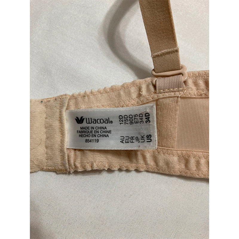 NWD Wacoal Red Carpet Strapless Underwire Bra Nude 34D