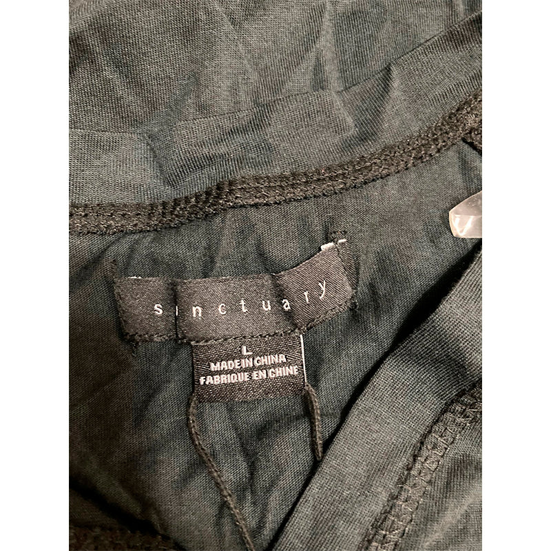 Sanctuary Knit Drawstring Only Pajama Top Black L