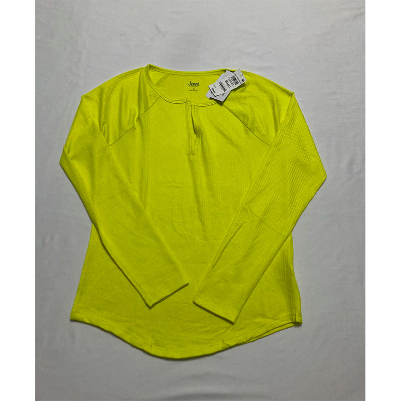NWD Jenni Split-Neck Pajama Top Electric Yellow S