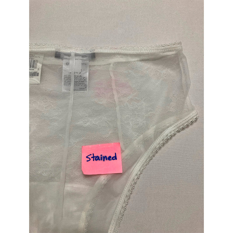 NWD INC Cheeky Lace Brief Underwear White S