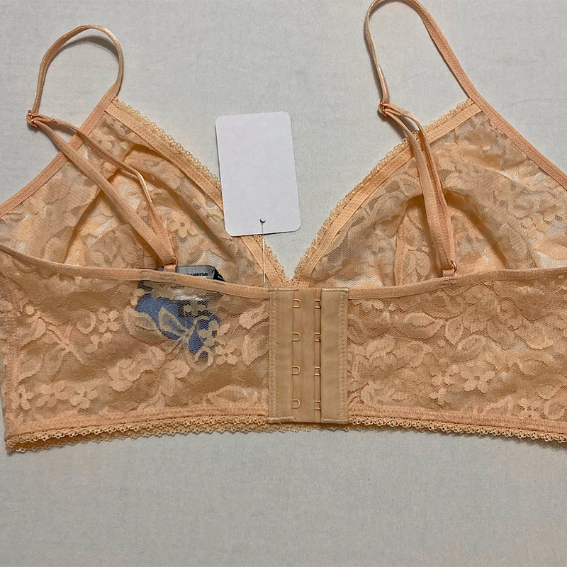 NWD INC  Floral Bralette Bra Nude M