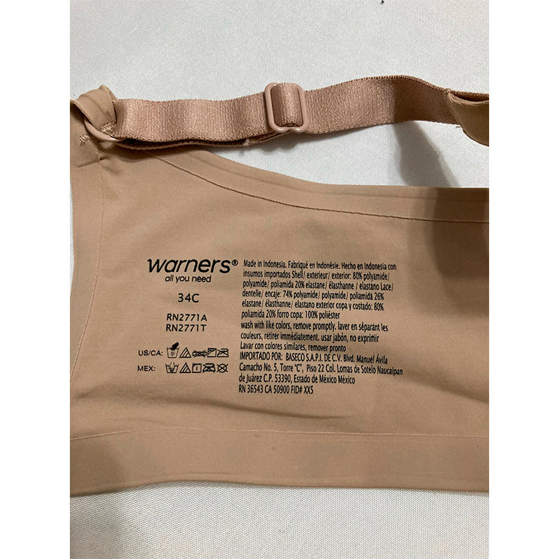 NWD Warner's Bra Adjustable Straps Beige 34C