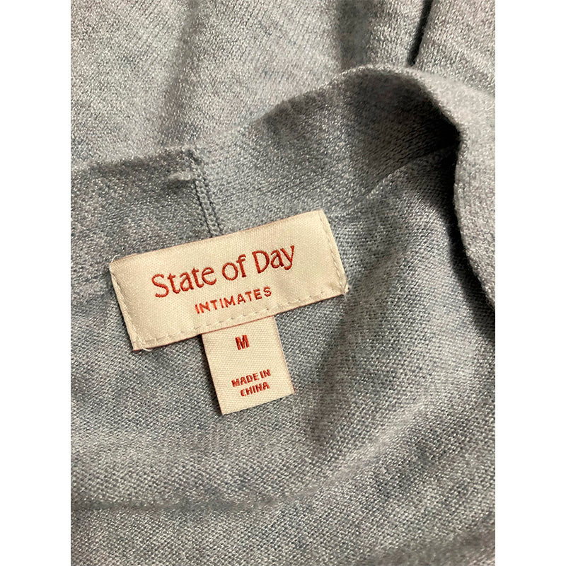 NWD State Of Day Robe Notch Collar Grey Heather M