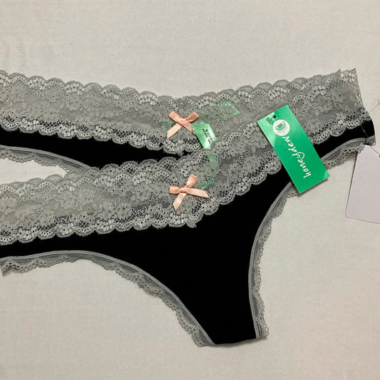 Honeydew Intimates 2-Pack Lace Thong Black L