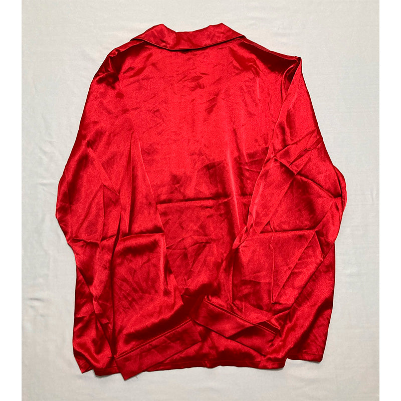 INC Satin Notch Collar Only Pajama Top Ski Patrol L