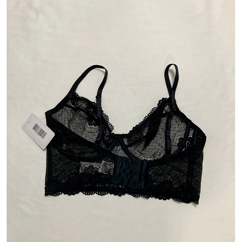 Leonisa Bralette Lace Adjustable Straps Black 34