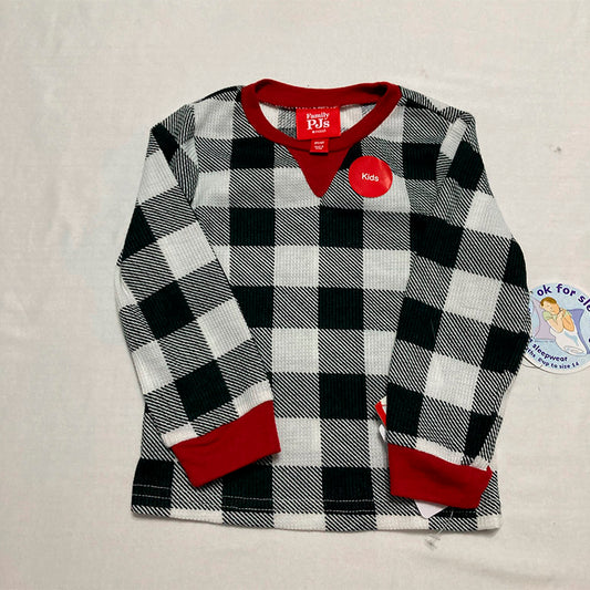 Family Pjs Only Pajama Top Round Neck Plaid Multicolor 2T/3T