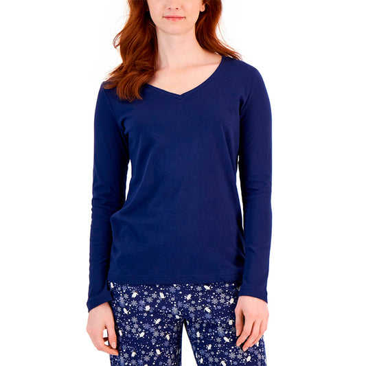 Charter Club Cotton Only Pajama Top Navy XS