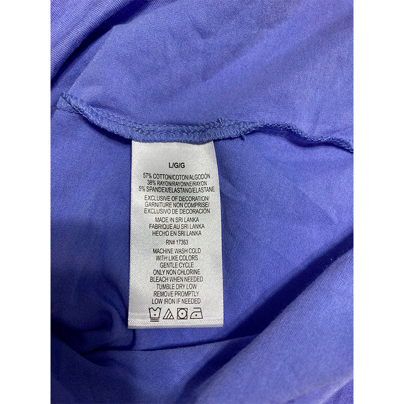 Cotton-Blend Elbow Sleeve Crew Neck Only Top Pajama Purple L