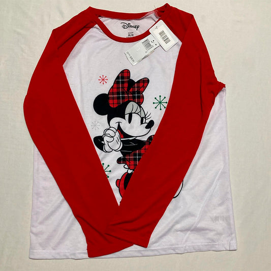 Disney Only Pajama Top Long Sleeve White and Red M
