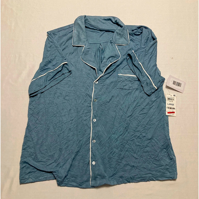 Alfani Women's Notch Collar & Shorts Only Pajama Top Blue L