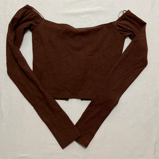 Naked Wordrobe Crop Top Brown S