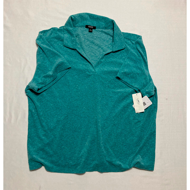 Alfani Terry Clothing Only Pajama Top Aqua 2XL