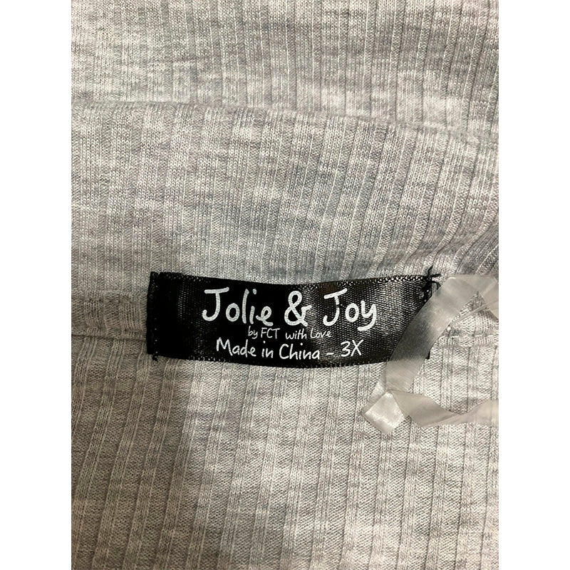 Jolie & Joy Dress Long Sleeve Notch Collar Grey 3X