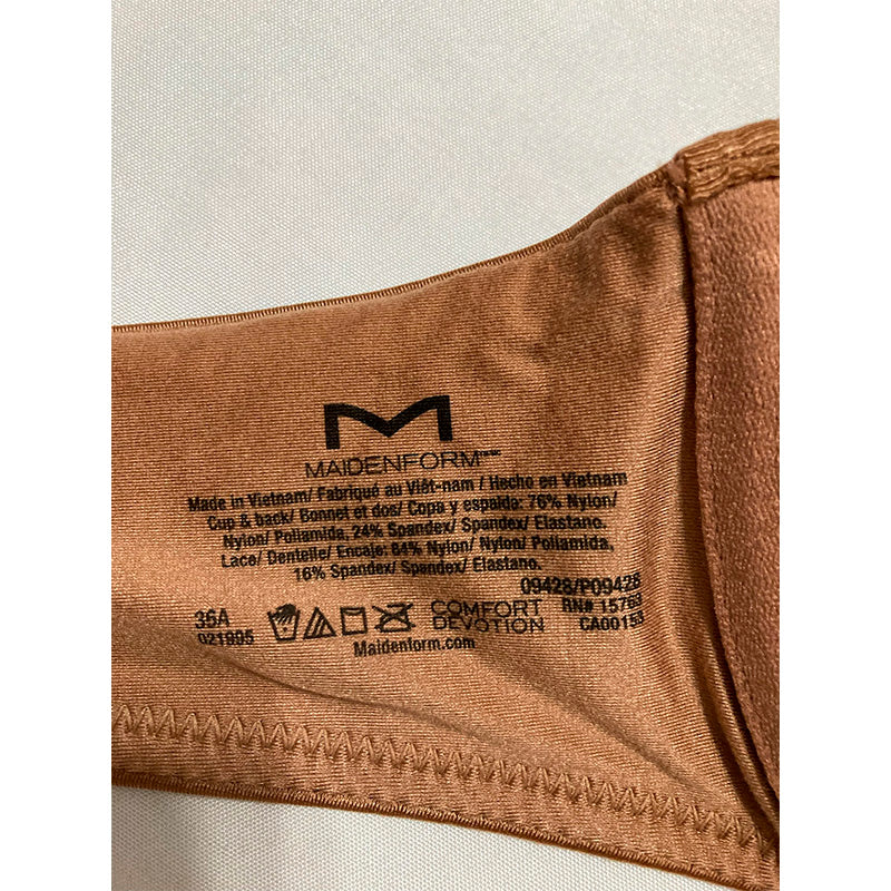 NWD Maidenform Natural Boost Demi Bra Cinnamon Butter 36A