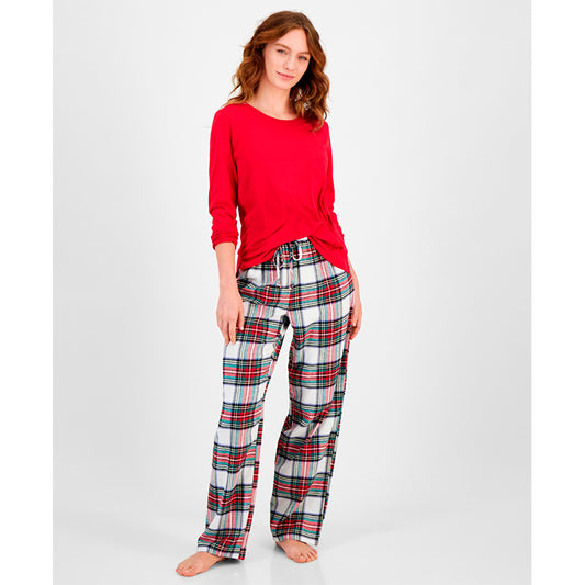 Family Pj Sleeve Scoop Neck Only T-Shirt Red XS