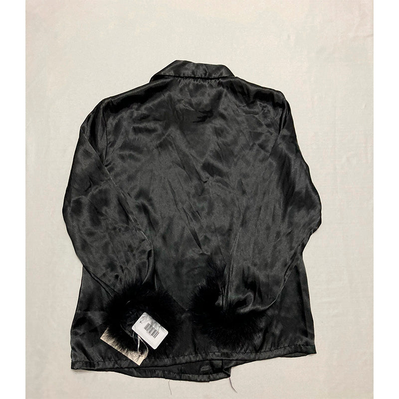 Linea Donatella Only Pajama Top Notch Collar Black M