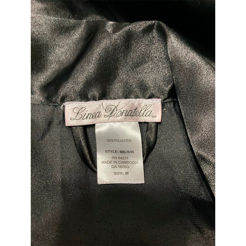 Linea Donatella Only Pajama Top Notch Collar Black M