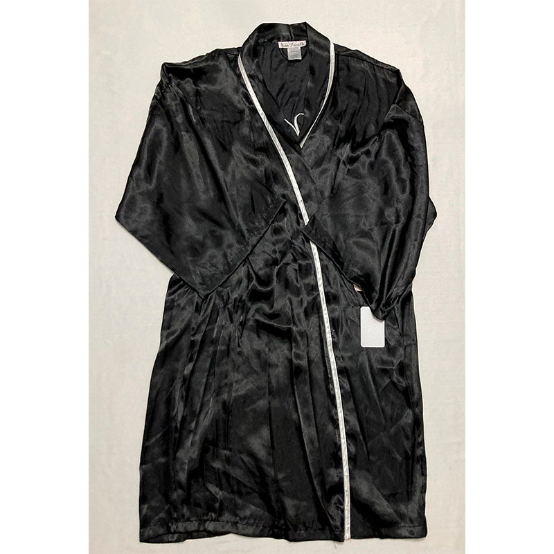 NWD Linea Donatella 'Mrs' Satin Wrap Bridal Robe Black XL