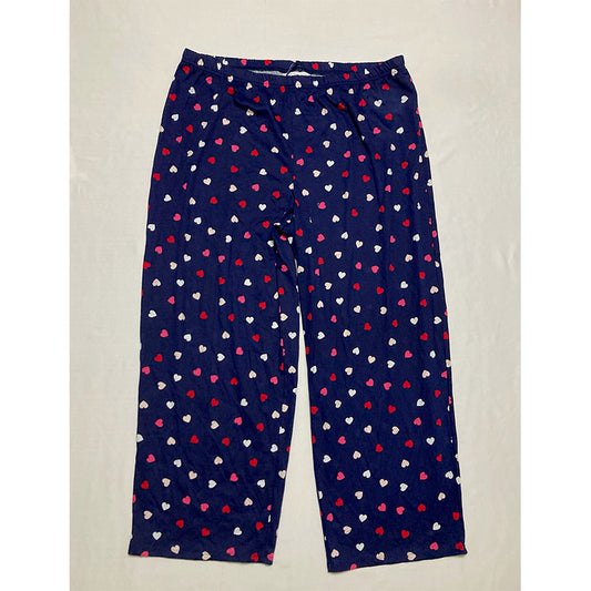 Charter Club Only Pajama Pants Waist Band Navy Heart L