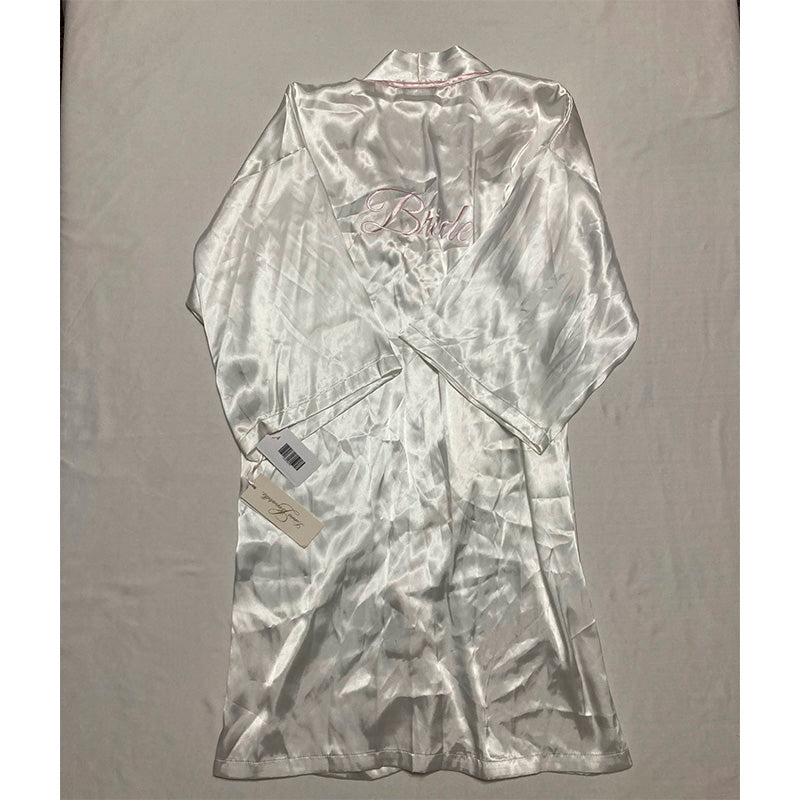 NWD Linea Donatella Bride Satin Wrap Robe & Cami Set White XL