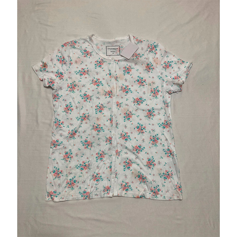 NWD Charter Club Pajama Set Top and Pants White Floral S