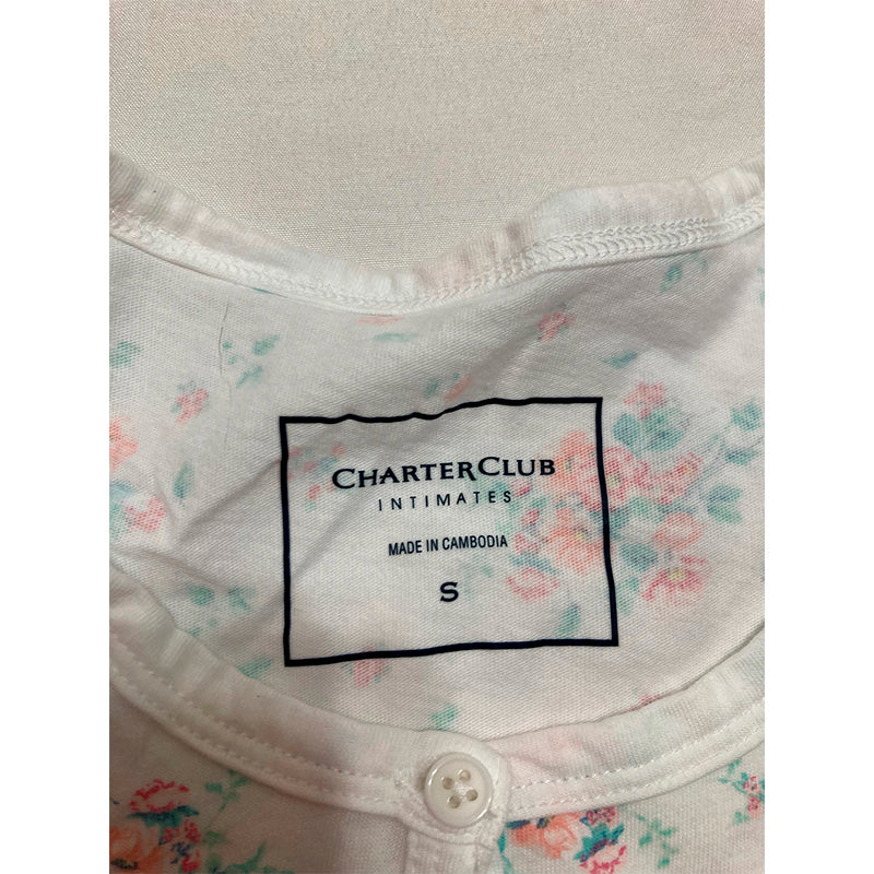 NWD Charter Club Pajama Set Top and Pants White Floral S