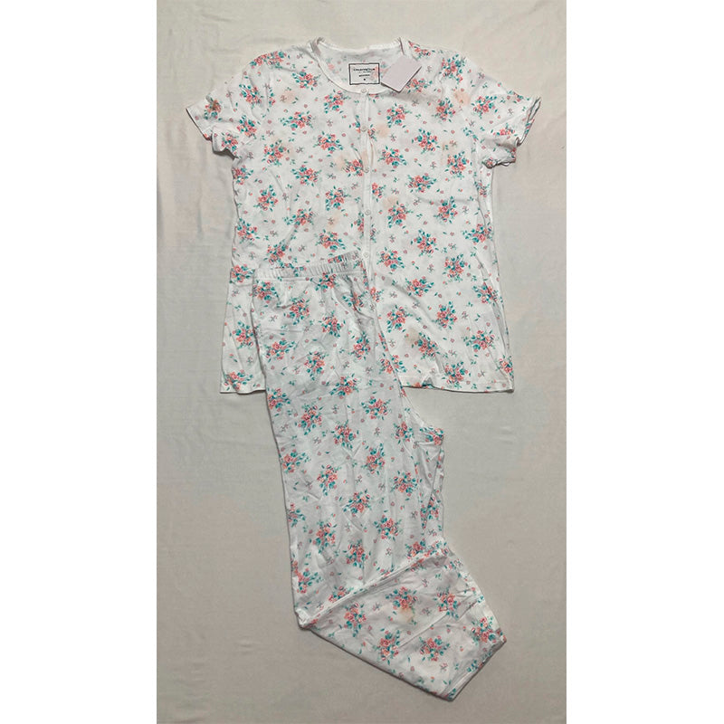NWD Charter Club Pajama Set Top and Pants White Floral S