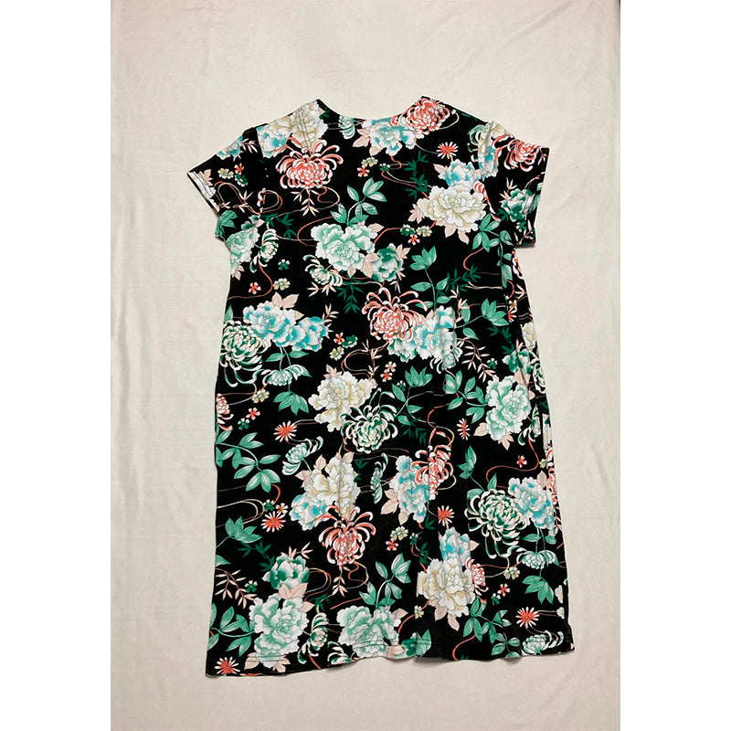 NWD Miss Elaine Short-Sleeve Floral Snap Front Nightgown M